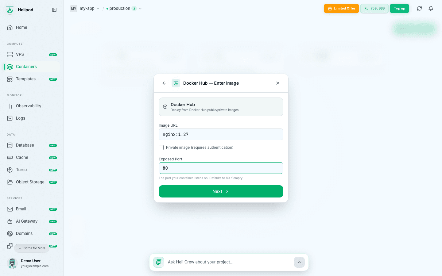 Entering a Docker Hub image