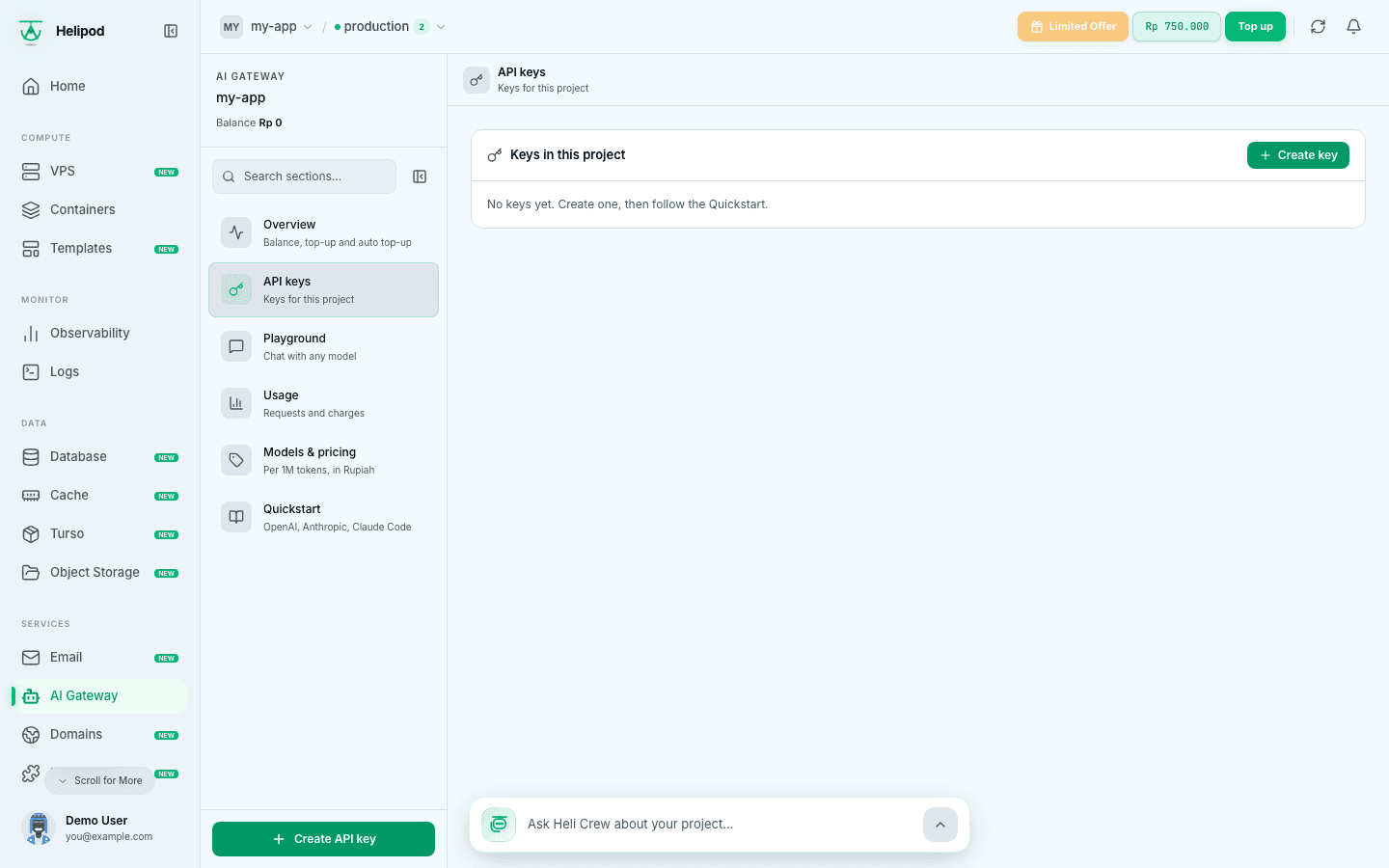 API keys in this project