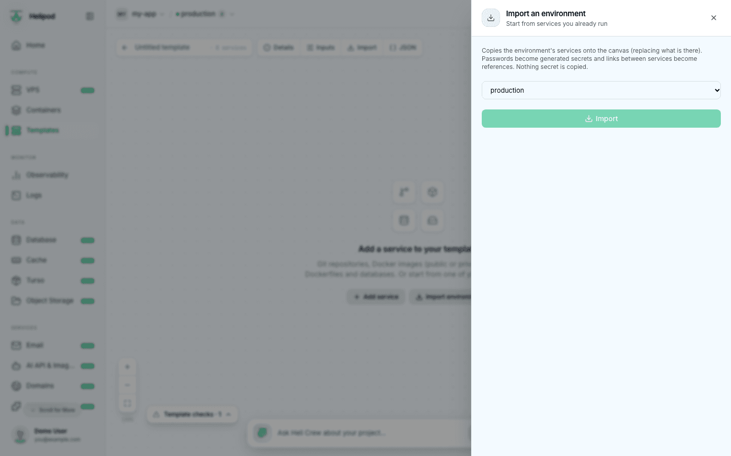 Import an environment