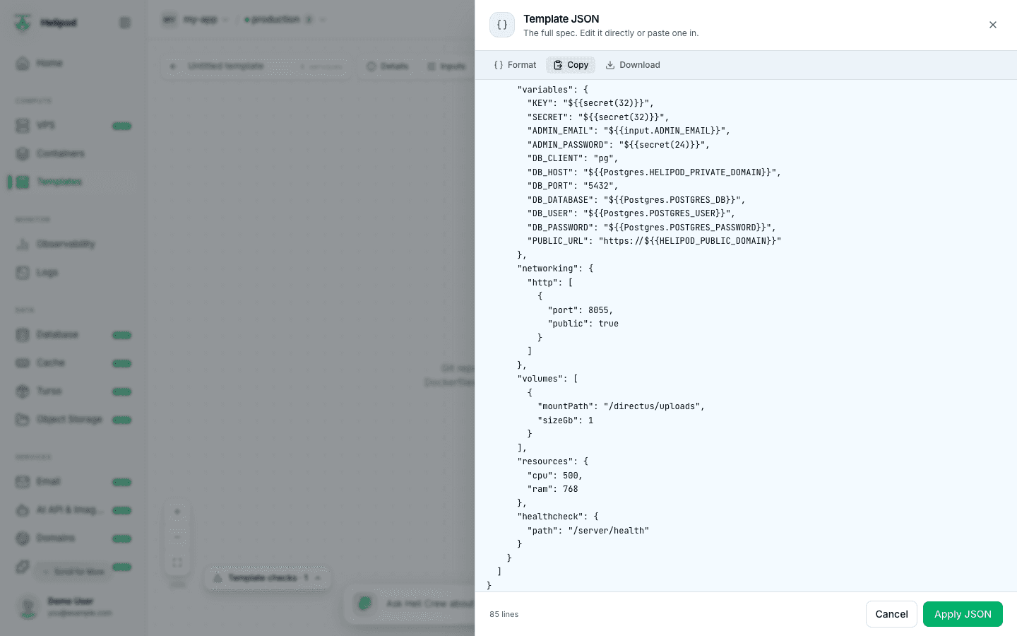 Template JSON