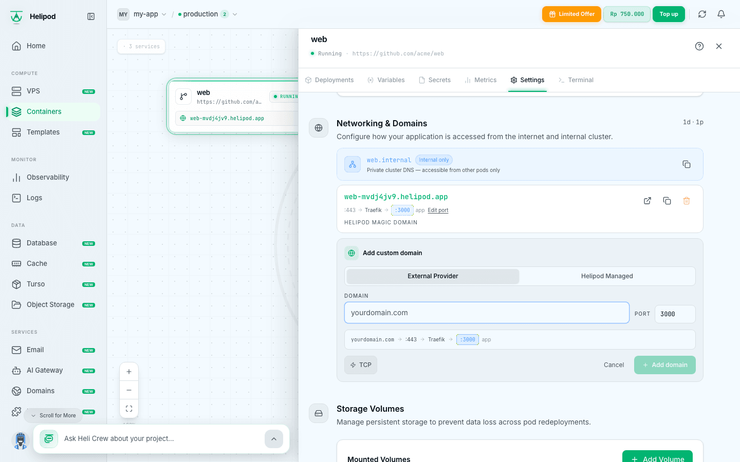 DNS records for a custom domain