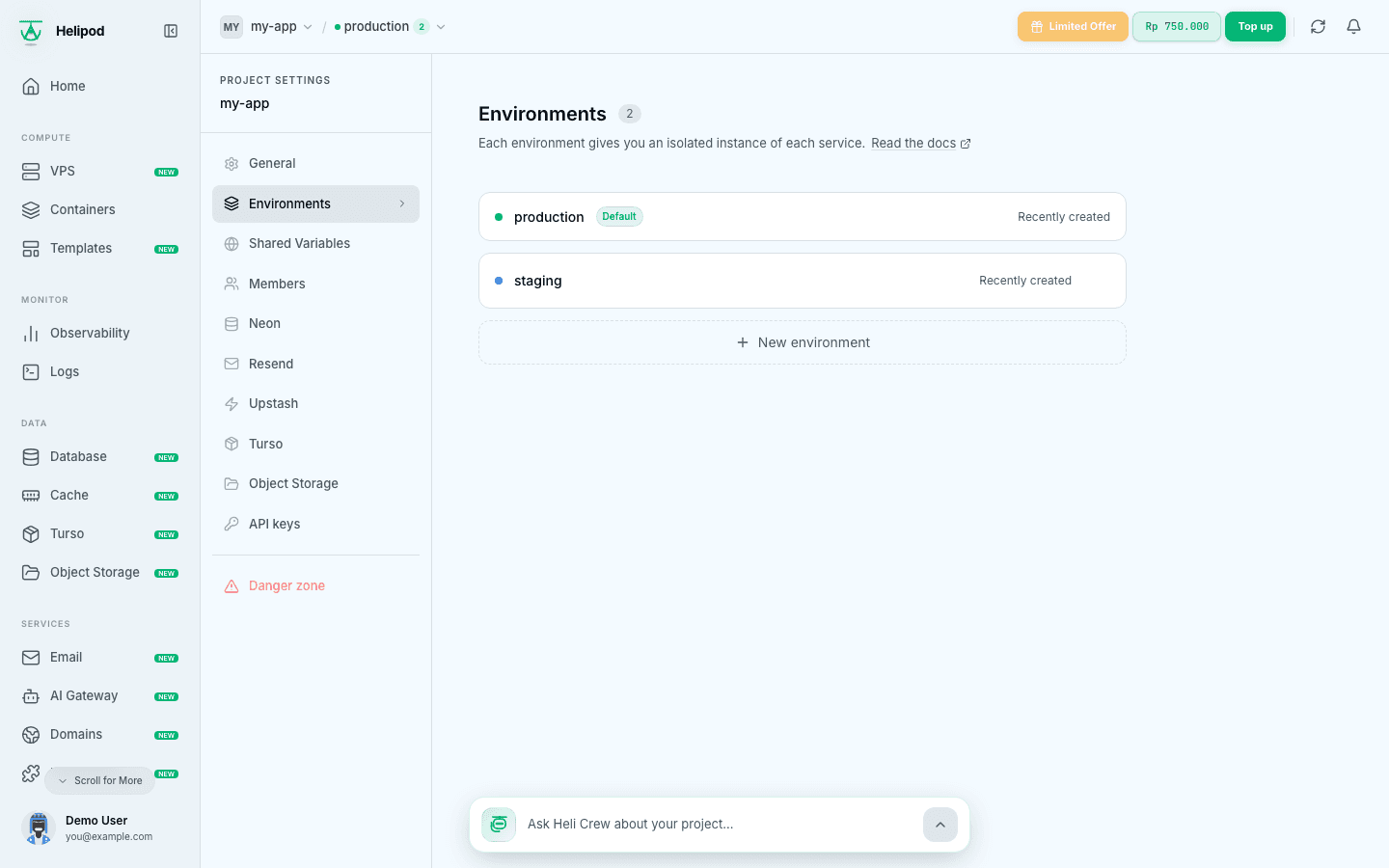 Creating an environment