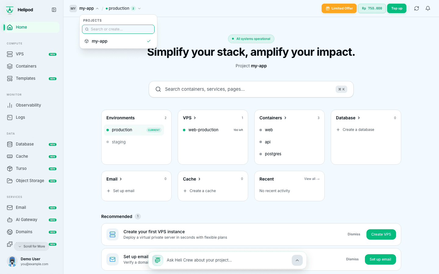 The project switcher