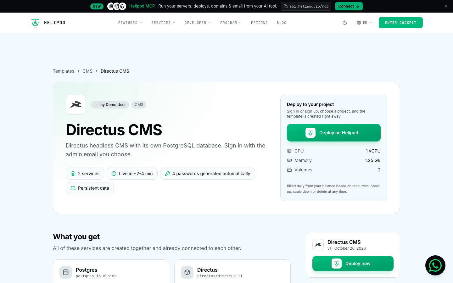 The public template page