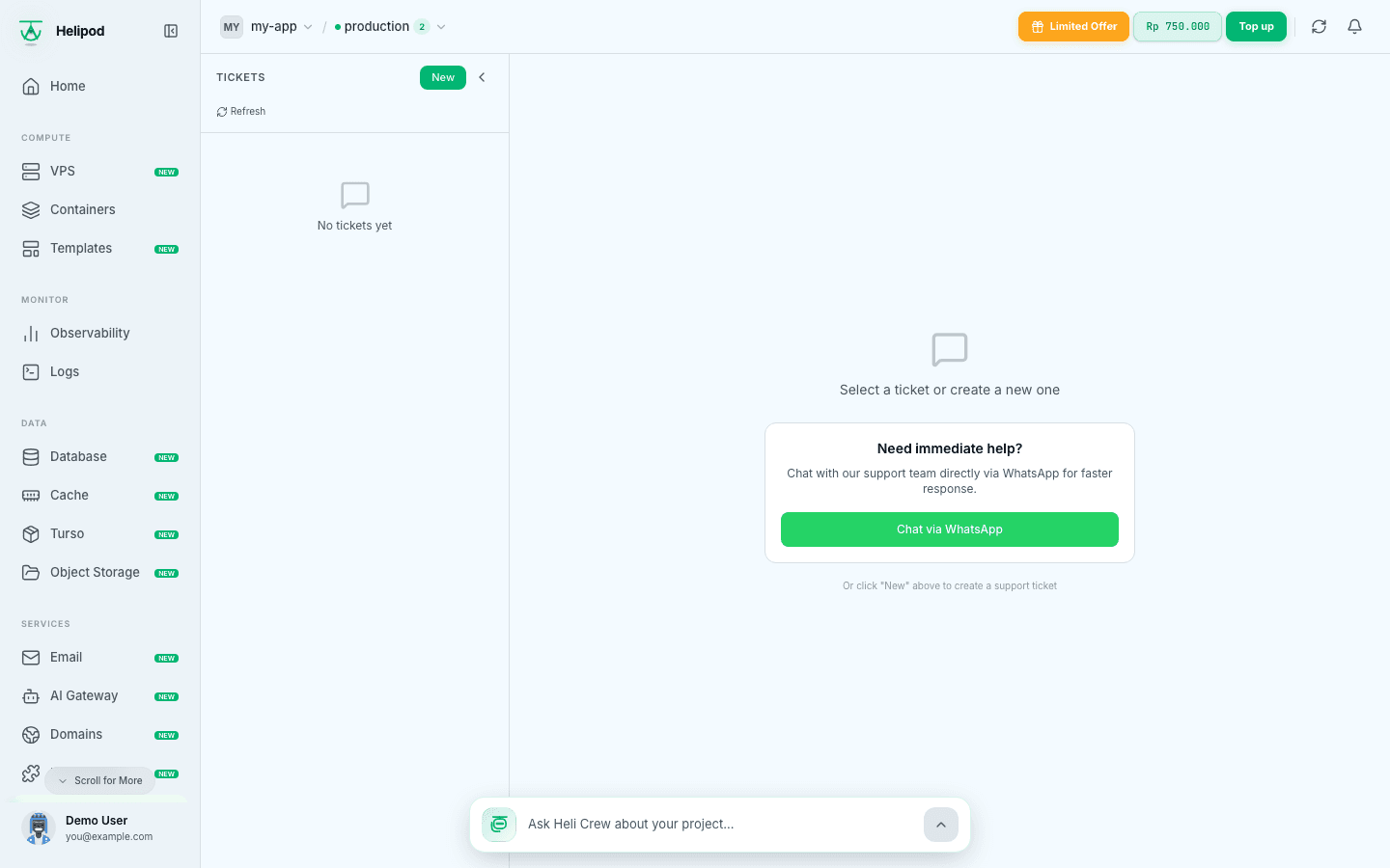 The Tickets page