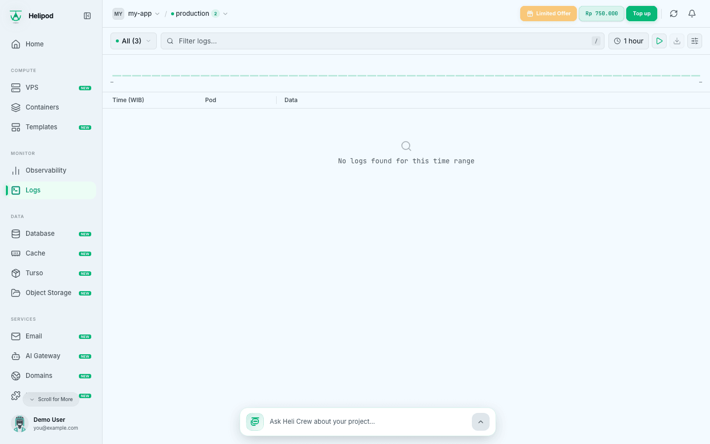The Logs page