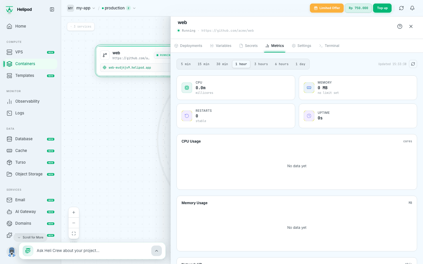 The Metrics tab